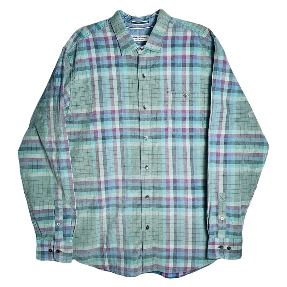 Tommy Bahama Mens 3XLB Corduroy Green Plaid Coastline Cord Verde Shirt Trout NWT